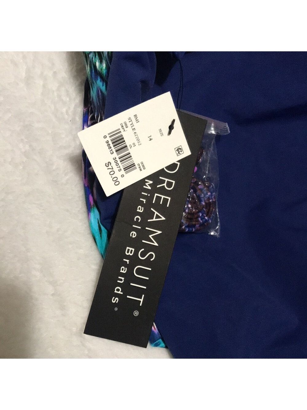 Dreamsuit by Miracle Brands Blue Multicolor One-Piece Swimsuit Sz 14 - Picture 5 of 6